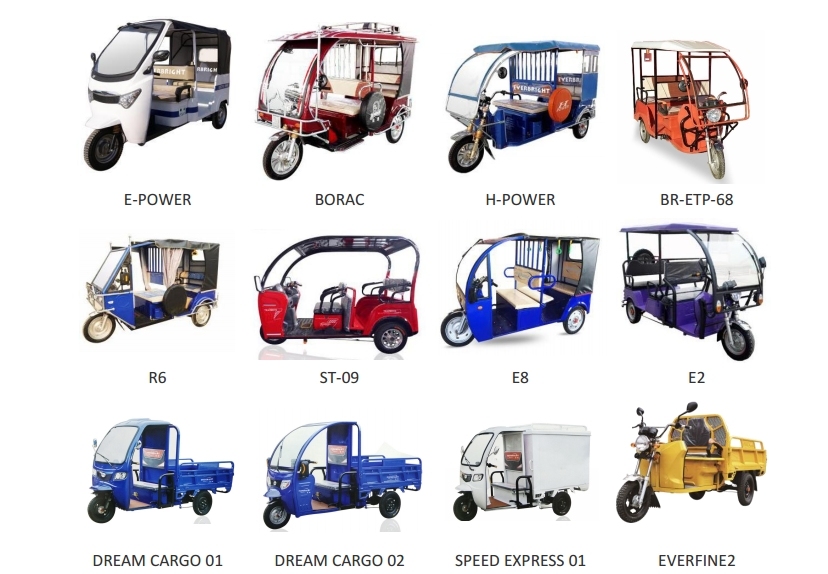 500kg Loading Capacity Electric 800W Tricycle Loader Rickshaw