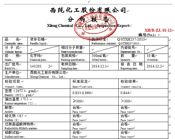 CAS No.: 8012-95-1 Liquid Cp Grade in China