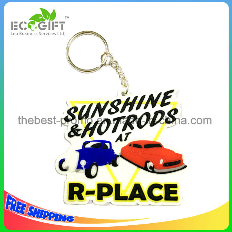 MOQ 100PCS 2D/3D Custom Promotional Soft Plastic PVC Keychain