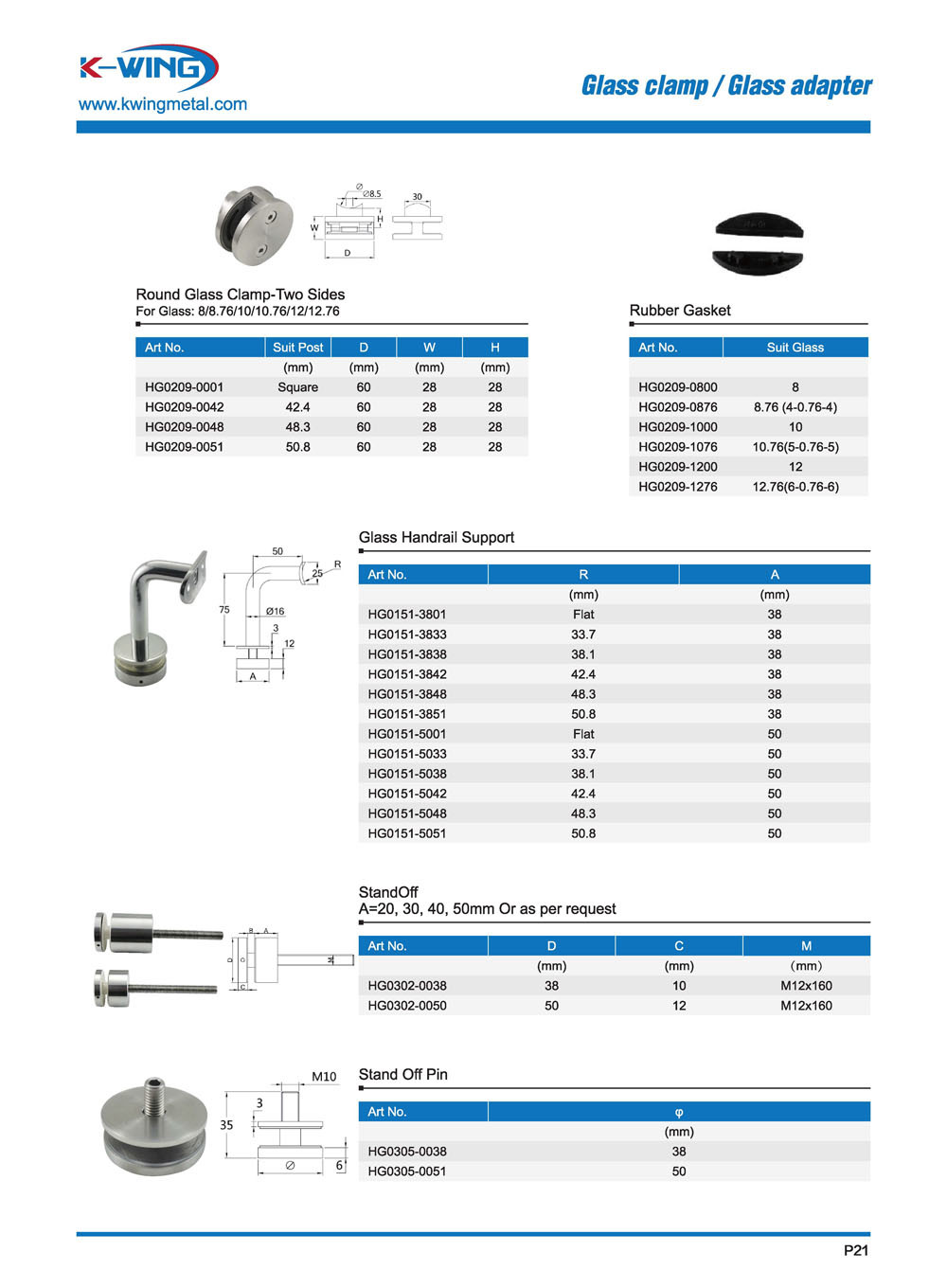 Stainless Steel Glass Adapter