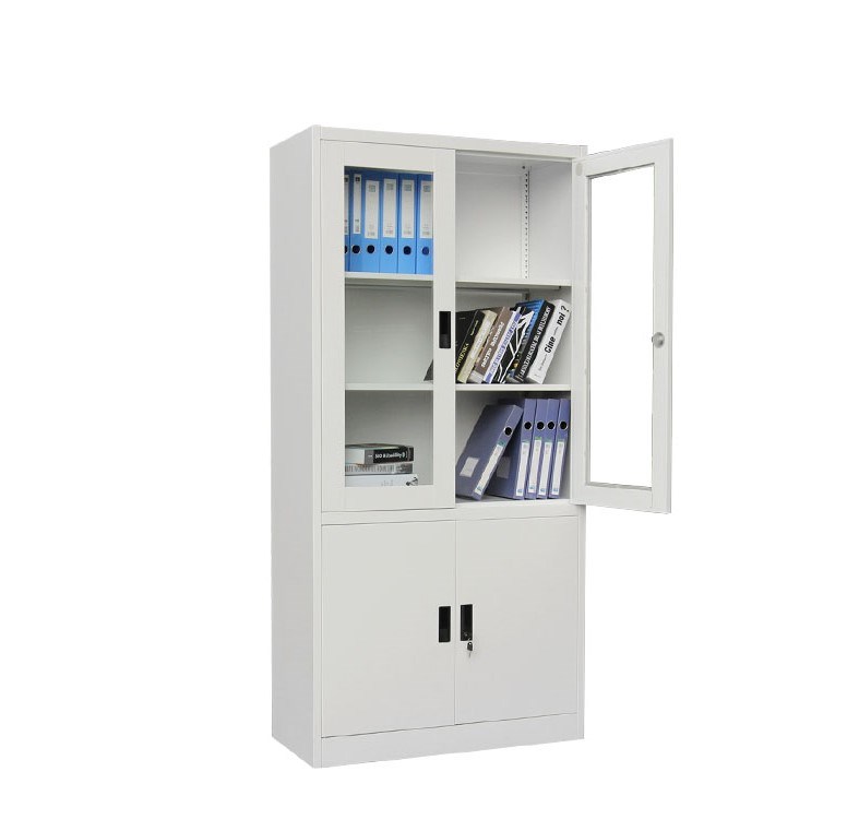 Glass Swing Door and Lower Swing Door Storage Filng Cabinet