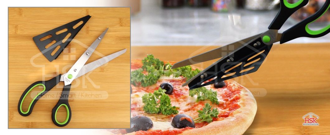 Multiple-Use Stainless Steel Pizza Scissors/Cutter, Detachable/Removable Pizza Board, OT-C002