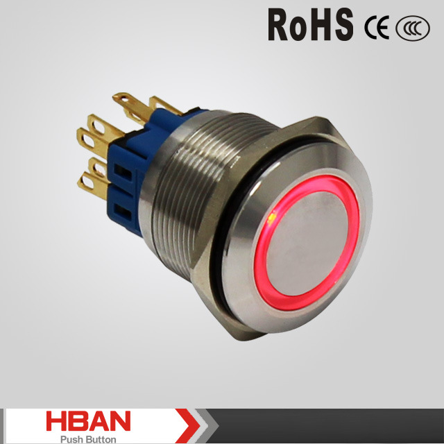 25mm Momentary 12V Low Voltage LED Ring Illumianted Push Button Swicth for Outdoor Control