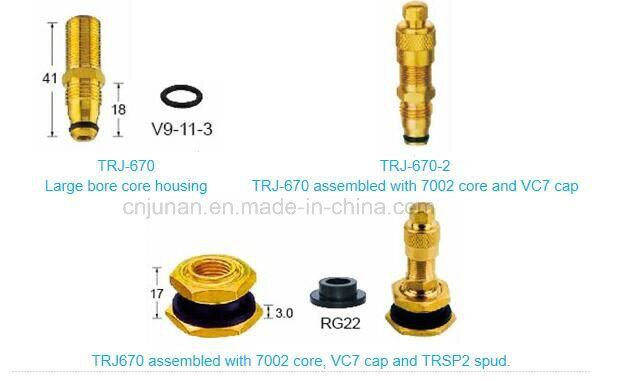 Brass Large Bore Truck Tractor Tubeless Tire Valve Stem Trj670