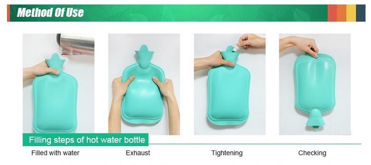 New Heart-Shape Popular Design Rubber Hot Water Bottle