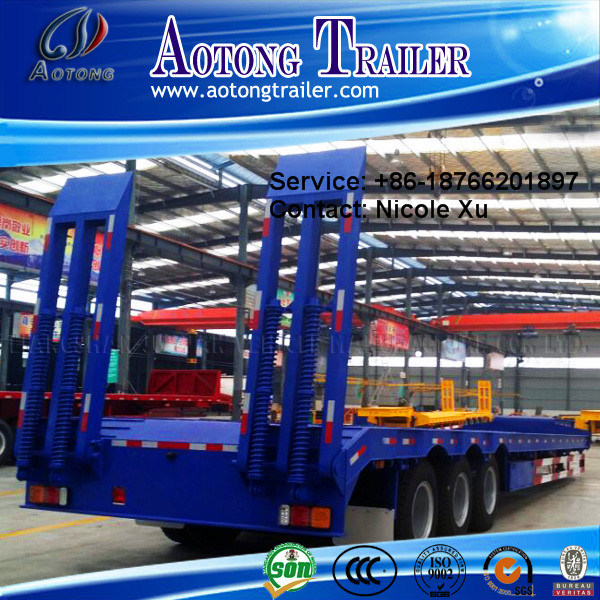 3/4/5 Axles 35-80t Lowbed Semi Trailer Truck (with panels)