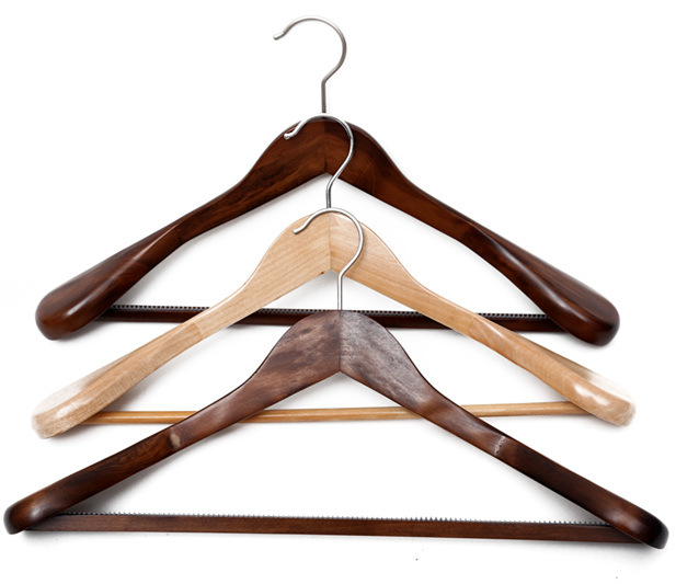 Luxury Hotel Wooden Coat Clothes Hanger for Garment Suit Clothing Display