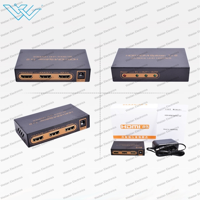 4K*2K@60Hz HDMI 2.0 Hdr HDMI Splitter 1X2 Full HD/3D