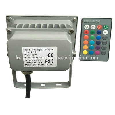 Ce RoHS FCC Outdoor 10W LED RGB Floodlight with Free IR Controller