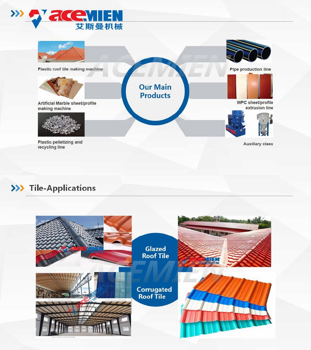 High Capacity Plastic Resin Roof Tile Making Machinery