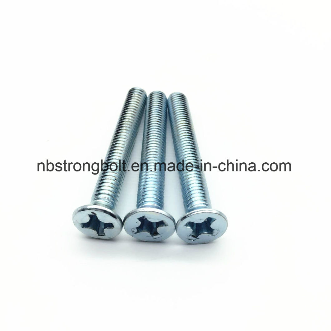 DIN965 pH Cross Recessed Countersunk Flat Head Screws, Machine Screws M8X60 with Zinc Plated