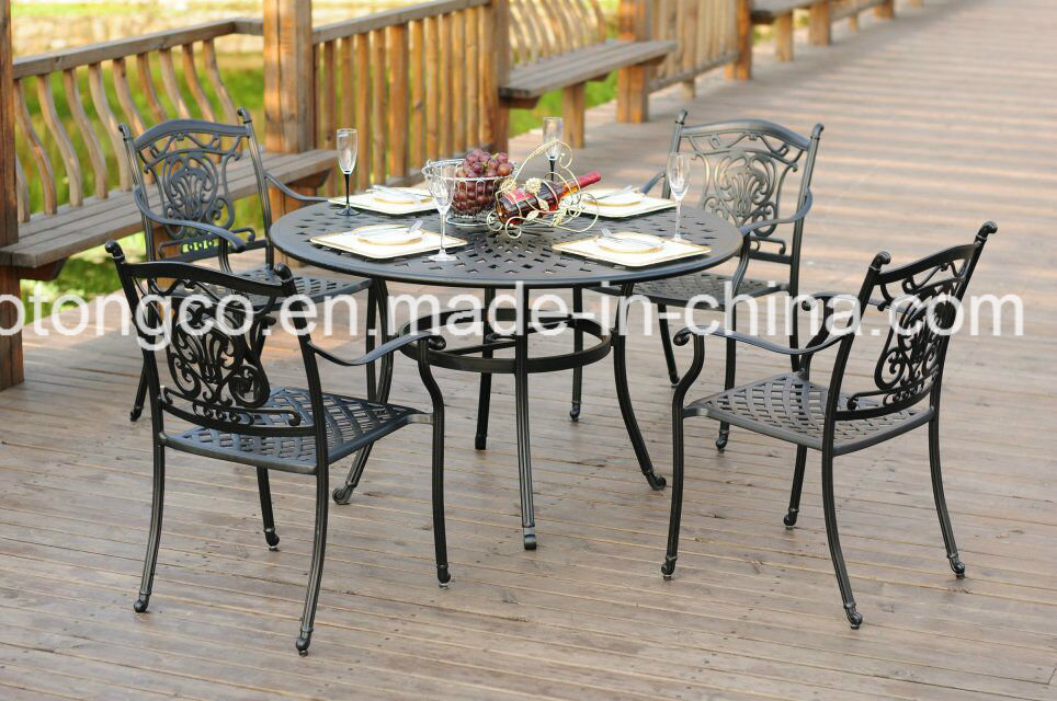 3 Pieces All Weather Outdoor Patio Cast Aluminum Garden Furniture Table Chair