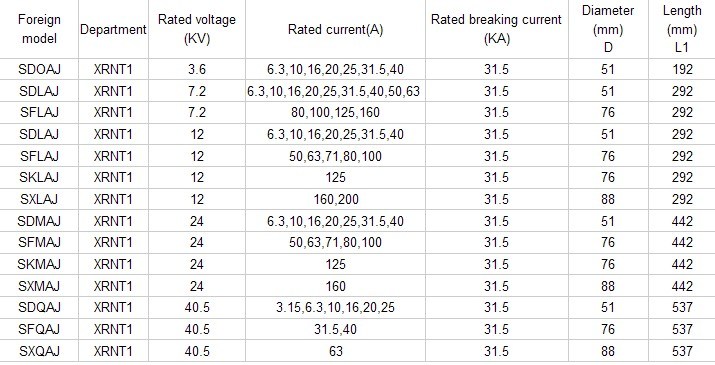 Xrnt Type High Voltage Fuse for Transformer Protection