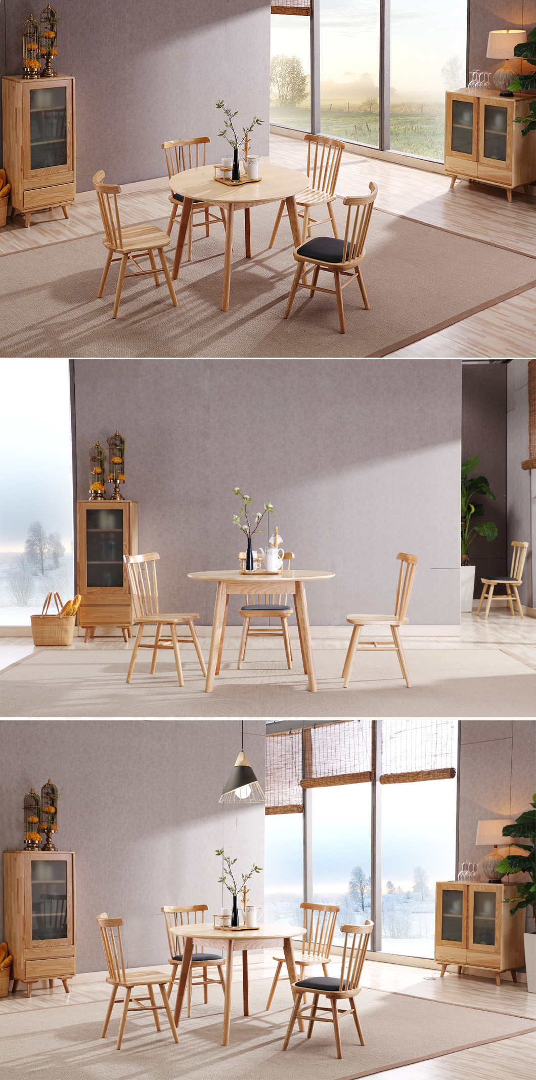 Modern Home Furniture Wooden Round Restaurant Table for Dining Room