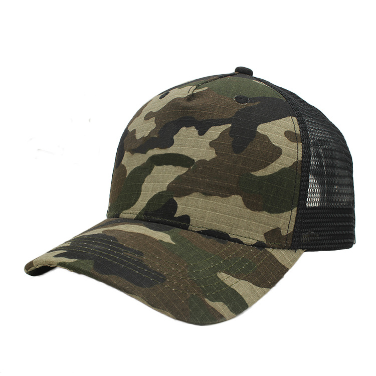 Men Vintage 6 Panel Camo Blank Mesh Trucker Hats