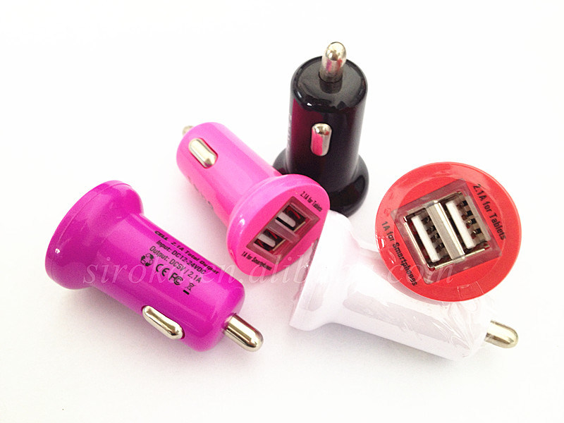 Wholesale Mobile Phone Car Charger with 2 USB Ports