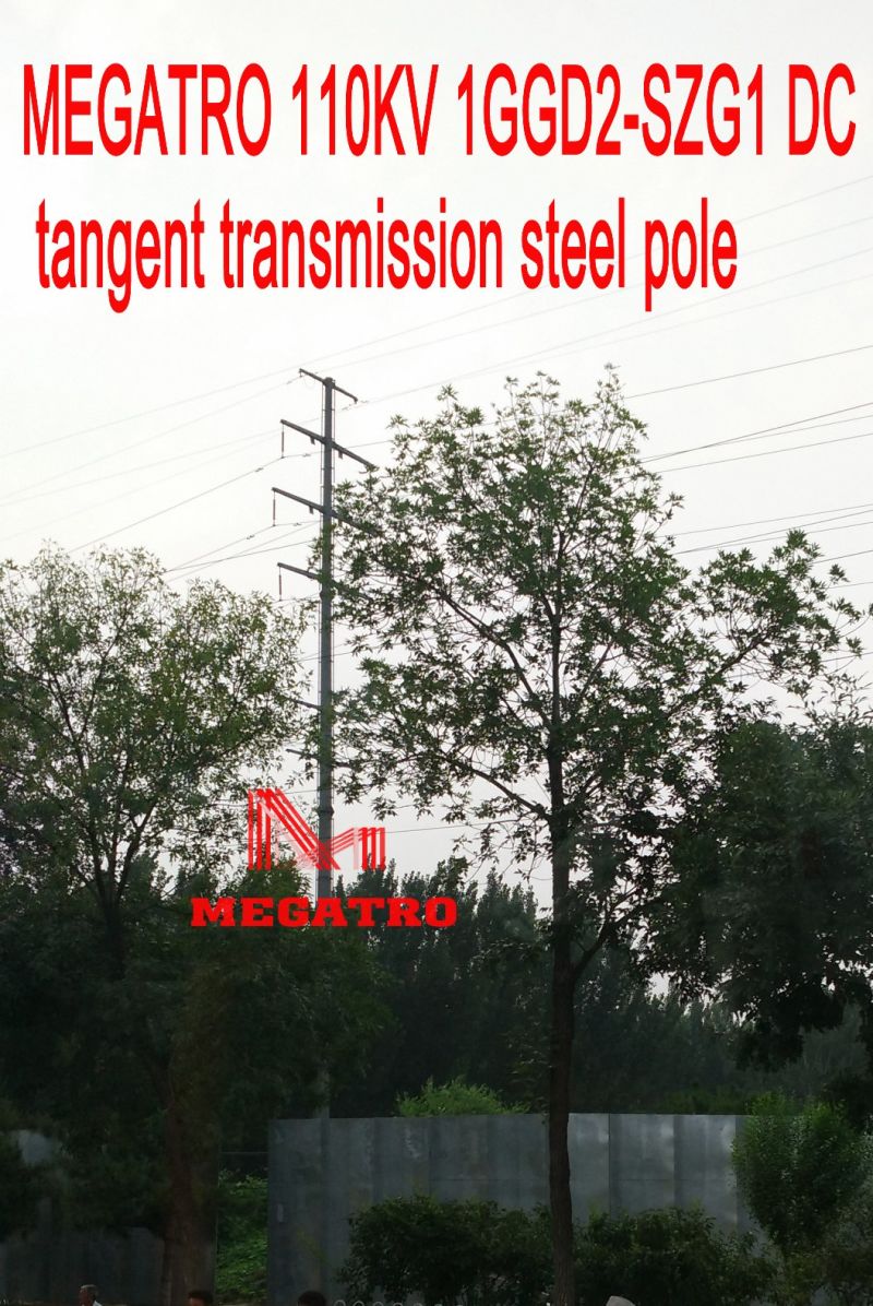 Megatro 110kv 1ggd2-Szg1 DC Tangent Transmission Steel Pole