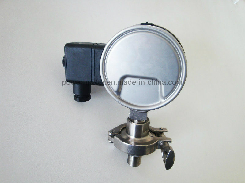 100mm Electric Contact Pressure Gauge Manometer with Diaphragm Clamp Type Ss316L Material