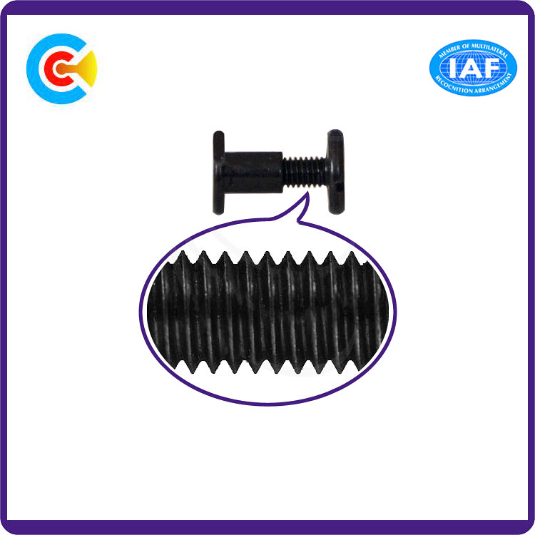 Chicago Screw Black Male and Female Flat Head Screws Rivet Screw