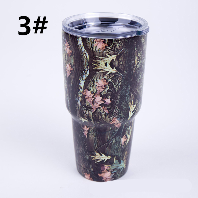 Colorful 30oz Camo Yeti Cups Tumbler Rambler Cups Large Capacity Stainless Steel Cars Coffee Thermos Mugs Yeti