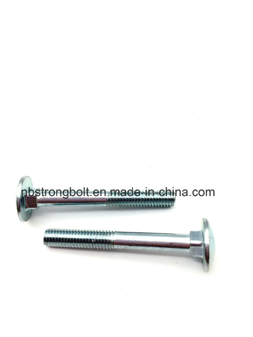 Round Head Square Neck Bolts, Mushroom Head Square Neck Bolts DIN603 Cl. 4.8 with White Zinc Plated M6X40 Half Thread