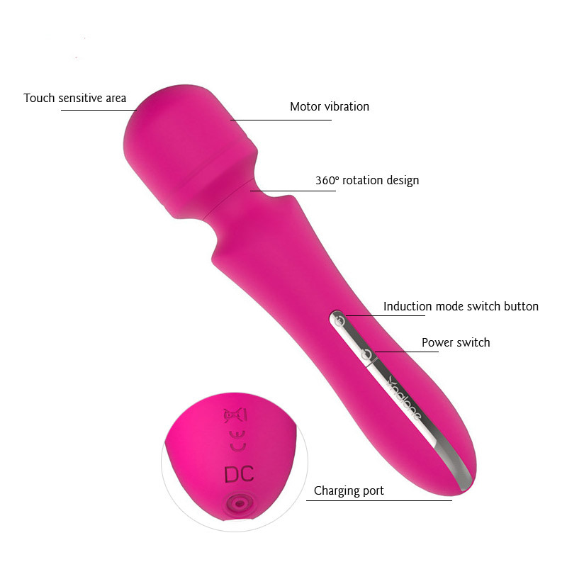 Romote Sensing Intelligent Frequency Conversion Waterproof Magic Wand, Adult Sex Product Vibrator Massager Sex Toys for Woman