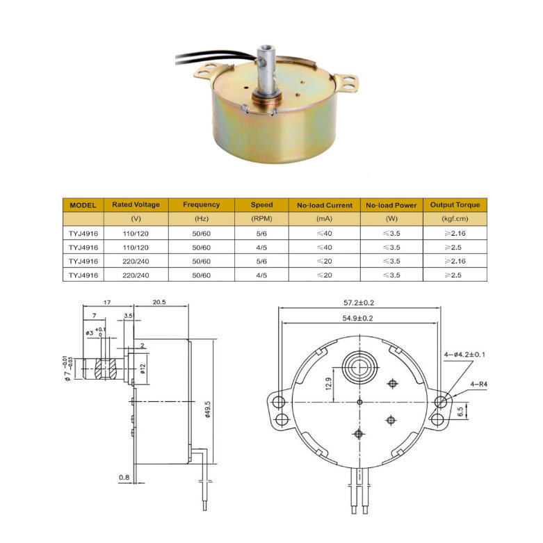 Low Speed Synchronous Motor for Heater/Cooling Fan/Microwave Oven