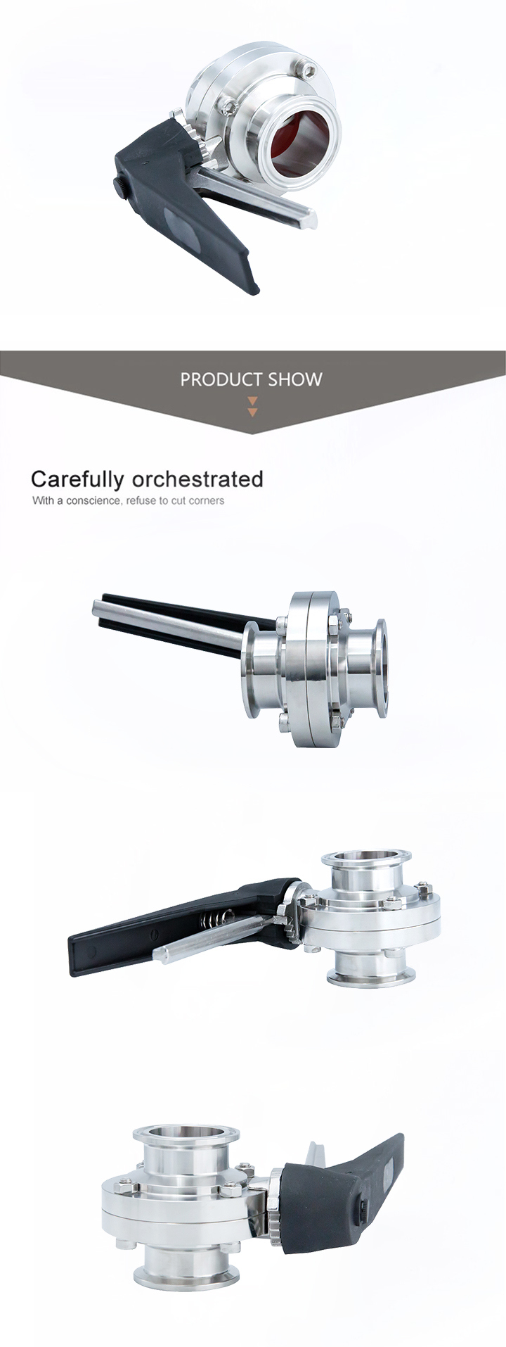 China Stainless Steel Clamp Sanitary Hygienic Ball Check Butterfly Valve