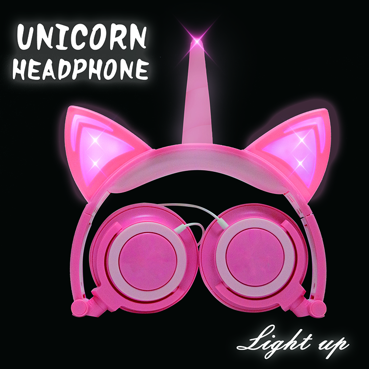 LED Unicorn Fans Directly Cat Ear Headphone Children LED Unicorn Fans Directly Cat Ear Headphone Children