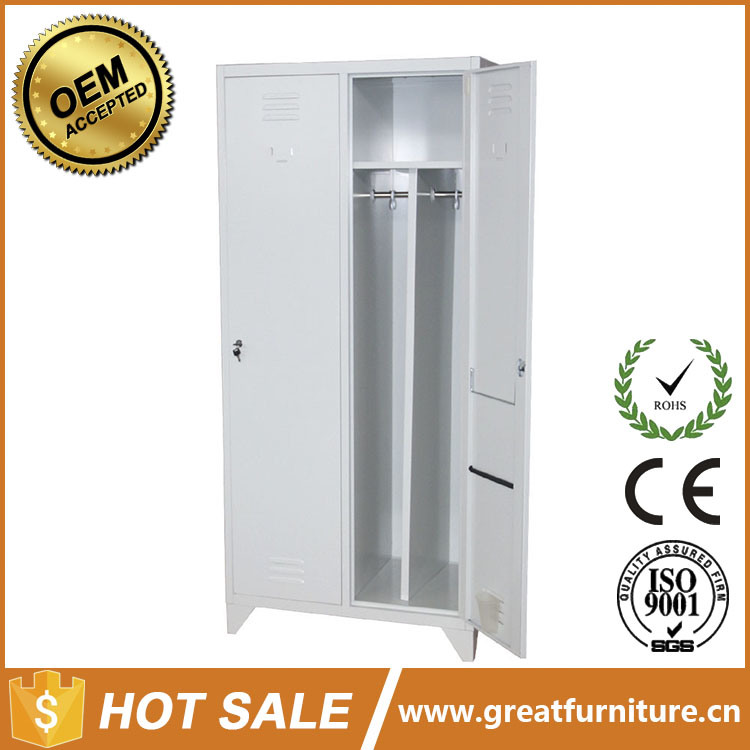 Kd Easy Assembled Steel Storage Metal 2 Door Wardrobe Gym Locker