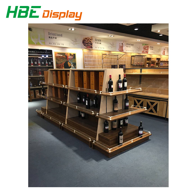 High Classic Wall Type Wood Wine Display Cabinet