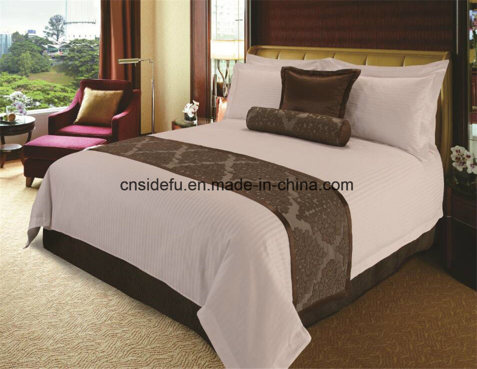 Hotel Style Satin Cotton Stripe White Bedding Set