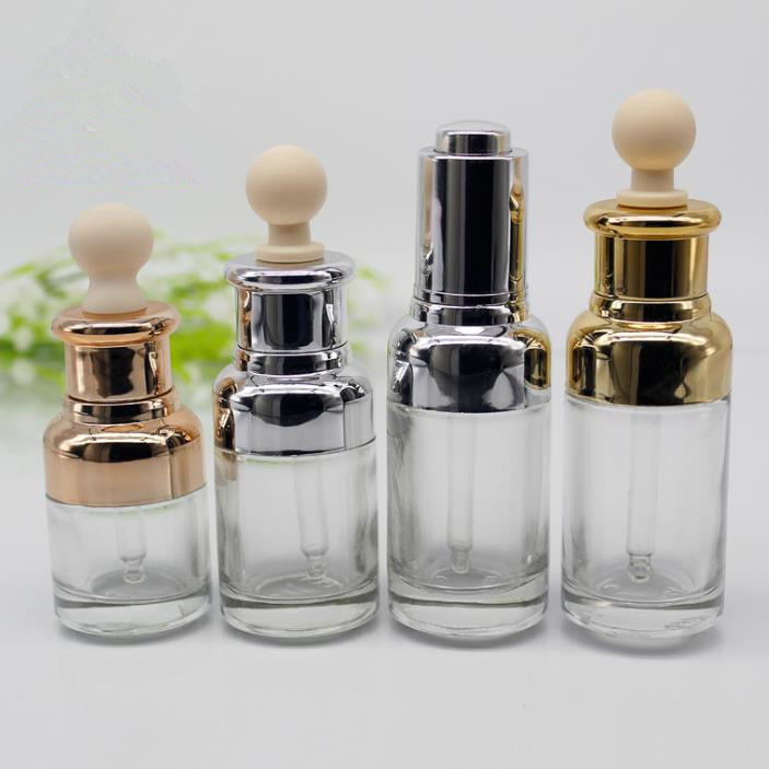 20ml 30ml Shoulder Dropper Essential Oil Glass Bottle with Plastic Dropper Cap (PPC-GB-026)