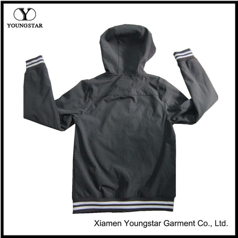 Ys-1068 Boys Mens Black Waterproof Breathable Microfleece Hooded Softshell Jacket