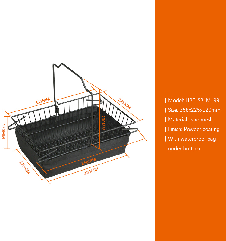 Supermarket Cosmetics Shop Wire Metal Shopping Basket with Bag