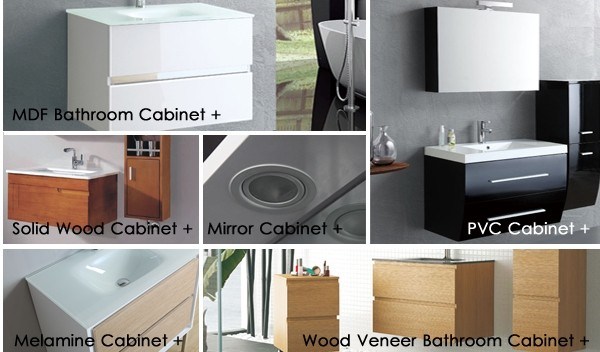 Customized Modern Style Wall Mounted Bathroom Vanity with Side Cabinet