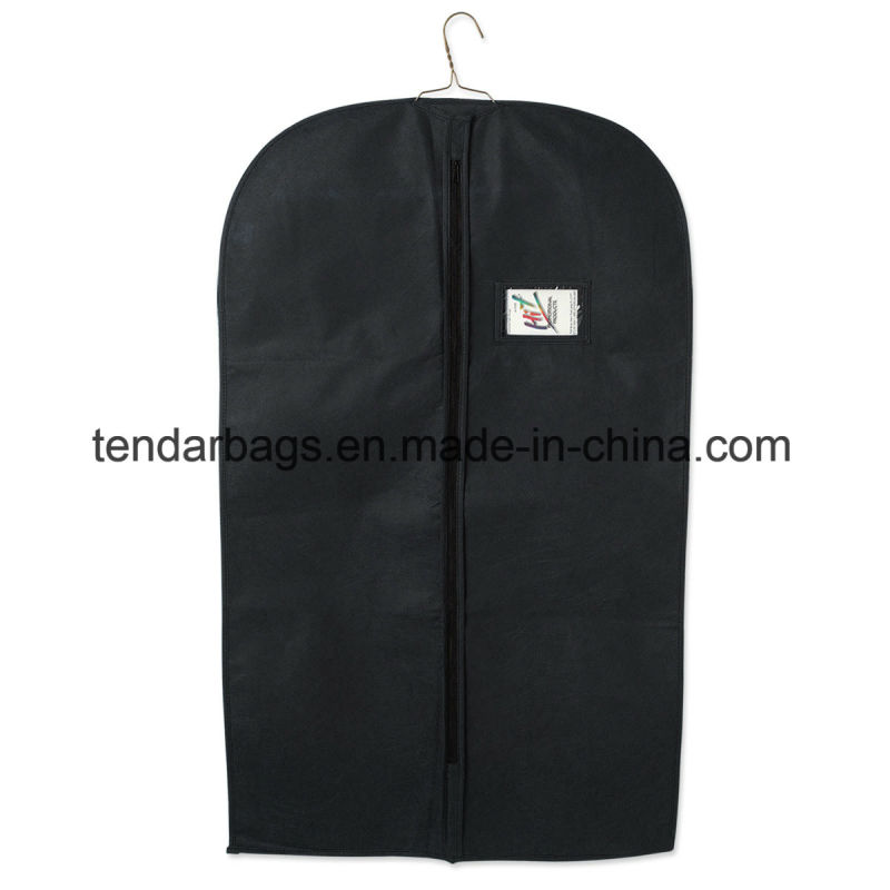 Home Storage Fabric Suit Garment Bag with Name Card Pocket