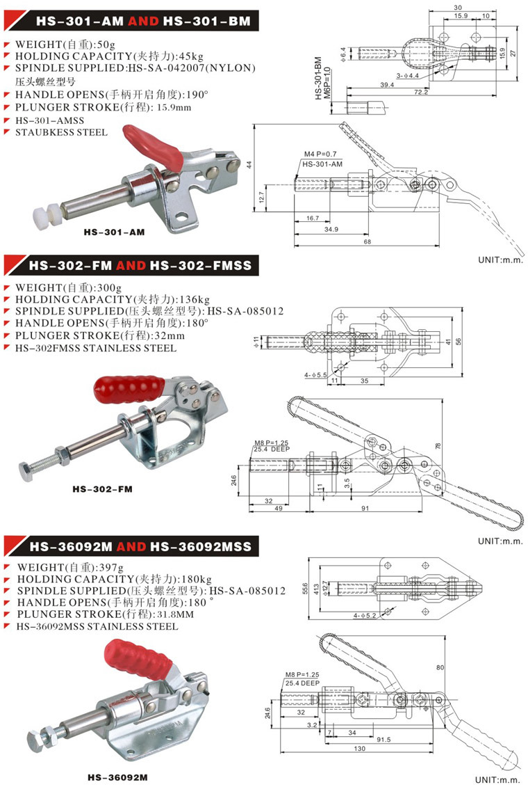 Straight Line Push and Pull Toggle Clamp