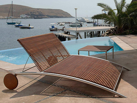 Modern Outdoor Beach Sun Lounger Swimming Pool Chaise Lounge Sun Lounge