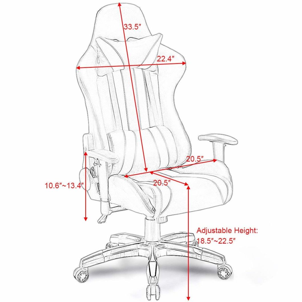 (CIMONA) Custom Logo Adjustable High Backrest Computer Gaming Chair