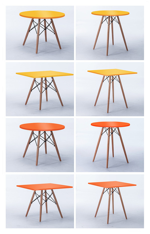 Modern Simple Round Beech Wood Leg Dining Table