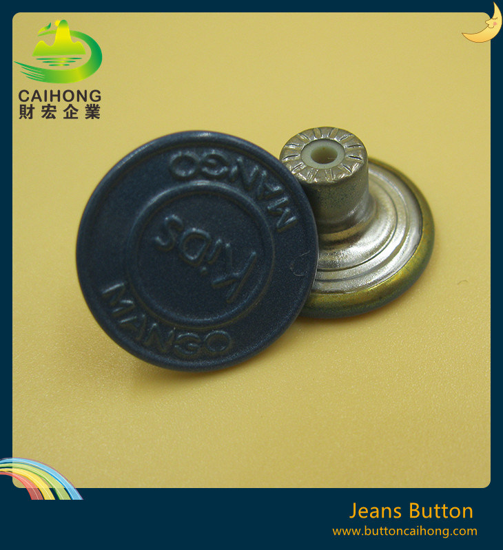 Plastic Insert Metal Brass Jeans Button with Aluminum Pin, Painting Color Buttons for Jeans