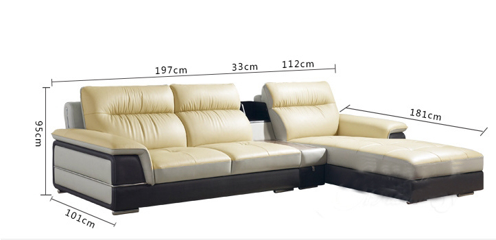 Italy New Design Round Circle Genuine Leather Corner Sofa (HX-8N2198)