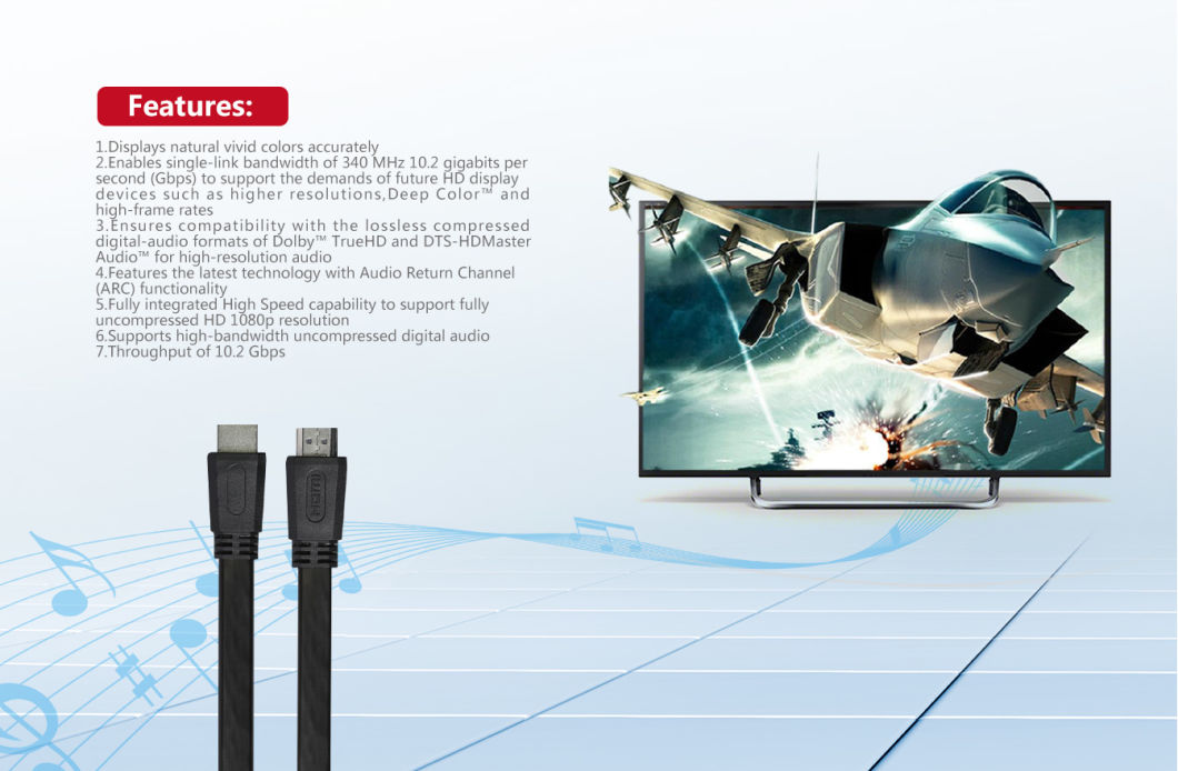 Flat High Speed HDMI Cable with Ethernet