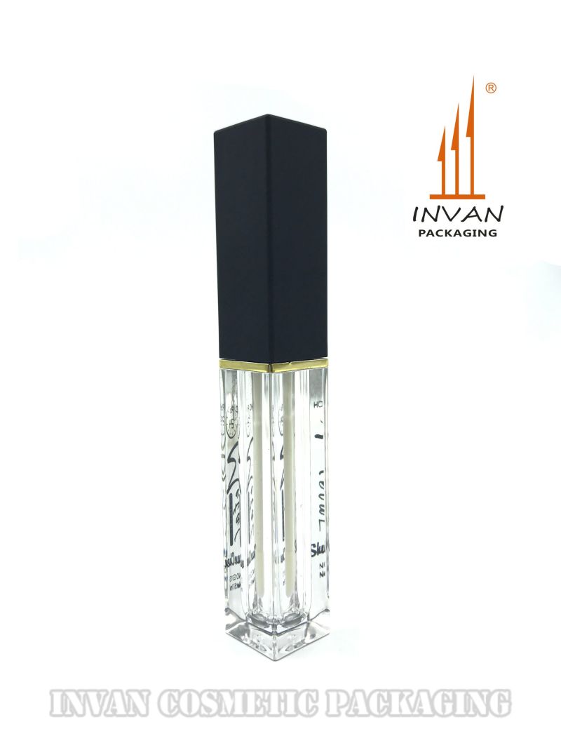 Unique Triangle Shape Cosmetic Packaging Lip Gloss Tube with Mirror