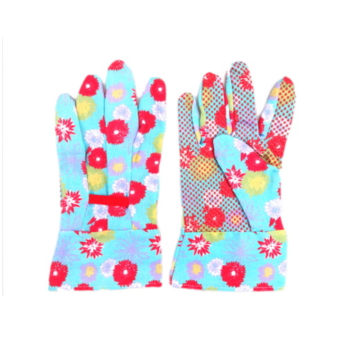 Hot Sale Working Rainbow Colors Cotton Glove for Gardening Jx68c311