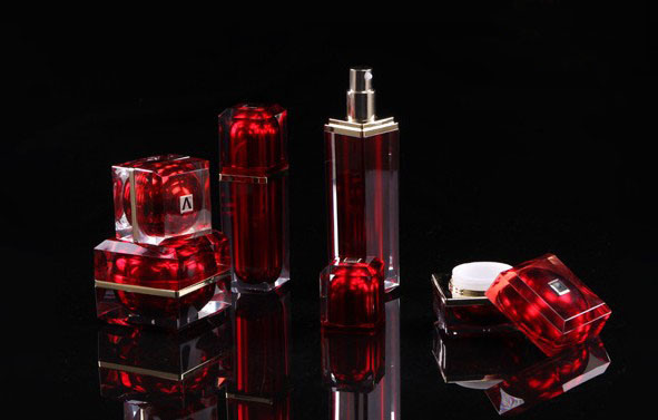 Luxury Red Acrylic Diamond Cream Jar for Cosmetic Packaging (PPC-ACJ-006)