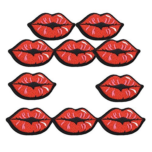 China Cheap Custom Bulk Lips Embroidery Patches