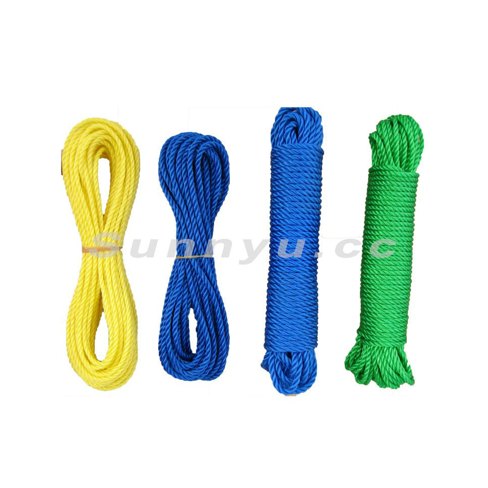 Professional Factory 3 Strands Colored Polypropylene Twisted Rope