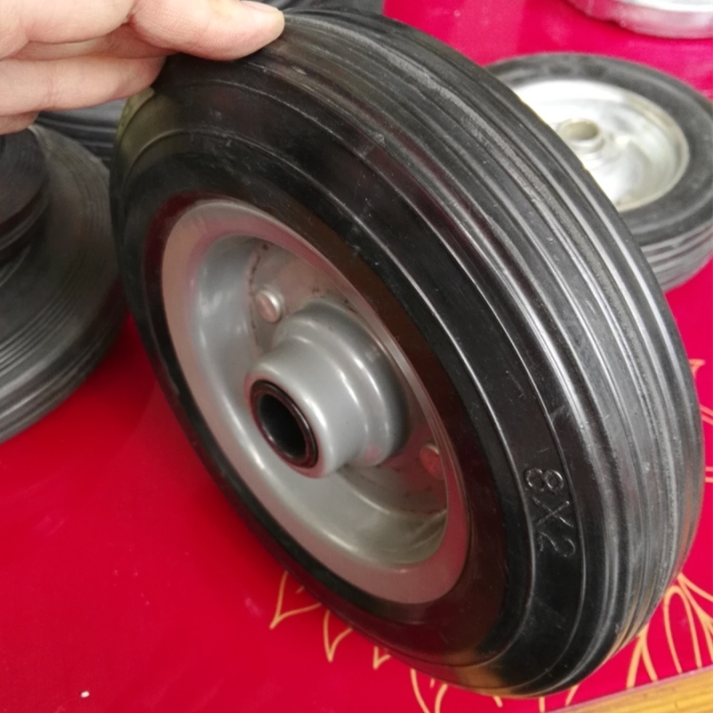 8 Inch Flat Free Grinding Full Rubber Solid Wheel